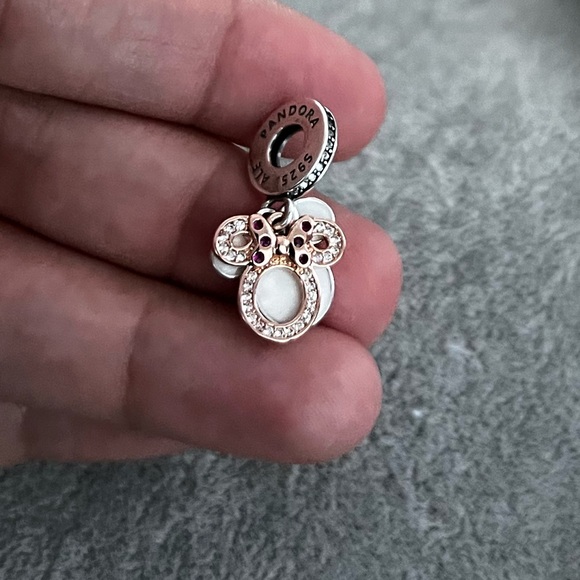 Pandora Disney, Minnie Mouse Silhouette Double Dangle Charm | Rose Gold-Plated - Picture 4 of 10